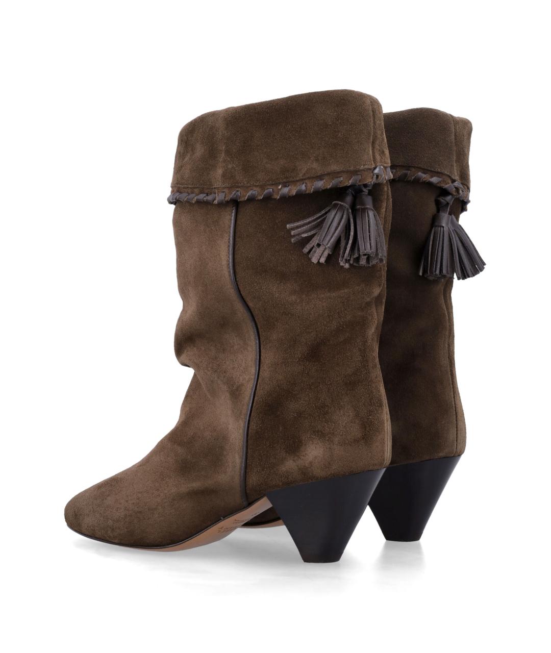 ISABEL MARANT Коричневые замшевые полусапоги, фото 4