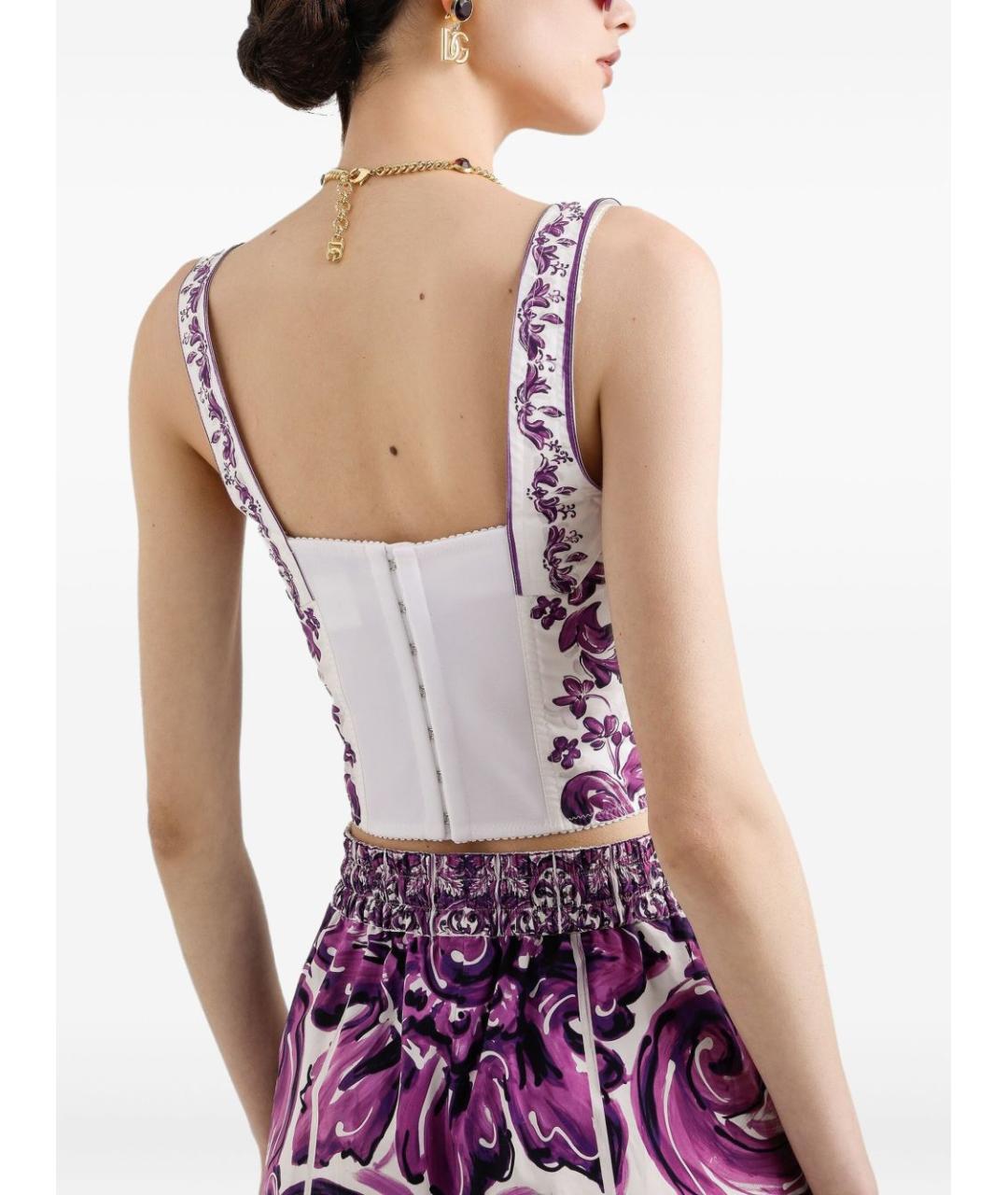 DOLCE&GABBANA Фиолетовый хлопко-эластановый корсет, фото 2