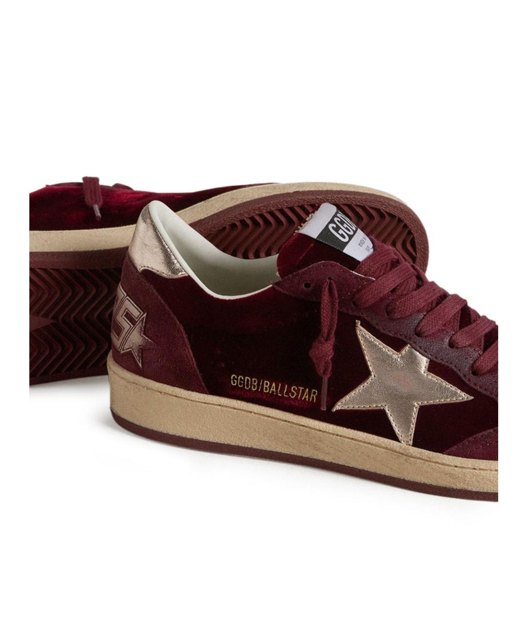 GOLDEN GOOSE DELUXE BRAND Бордовые кожаные кеды, фото 3