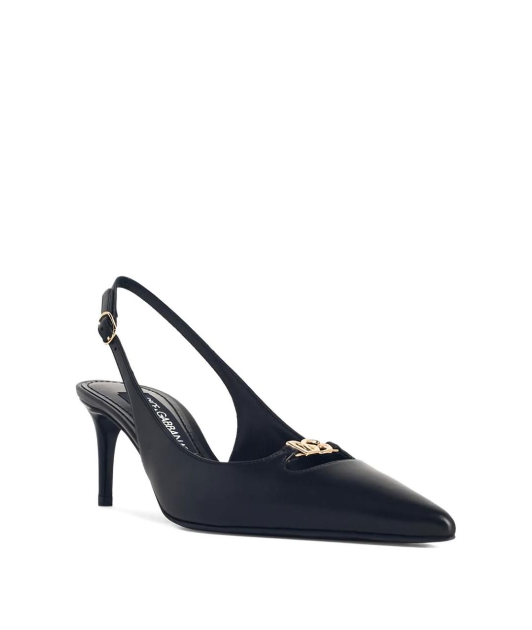 DOLCE&GABBANA Черные кожаные туфли, фото 3