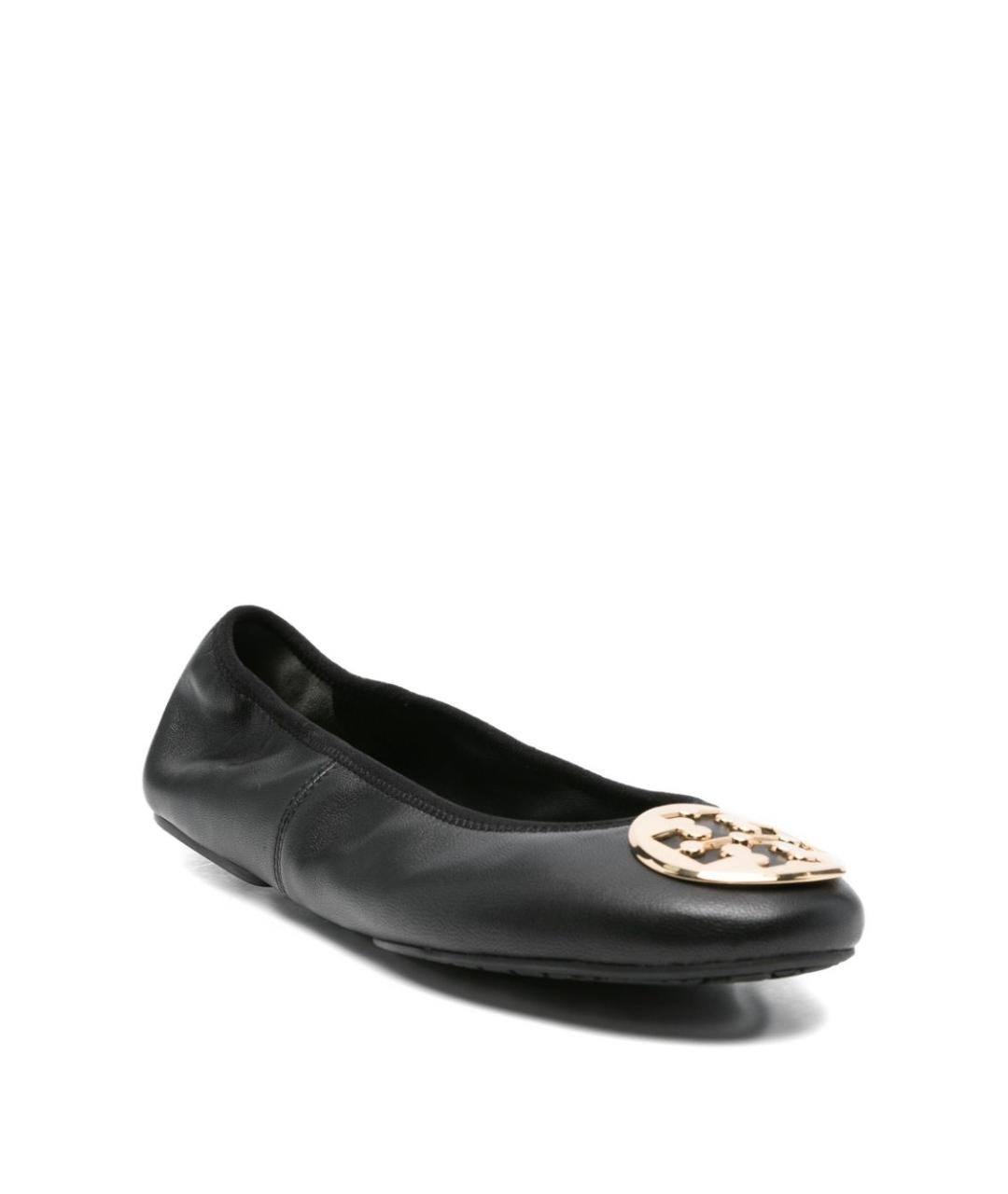 TORY BURCH Черные кожаные балетки, фото 2