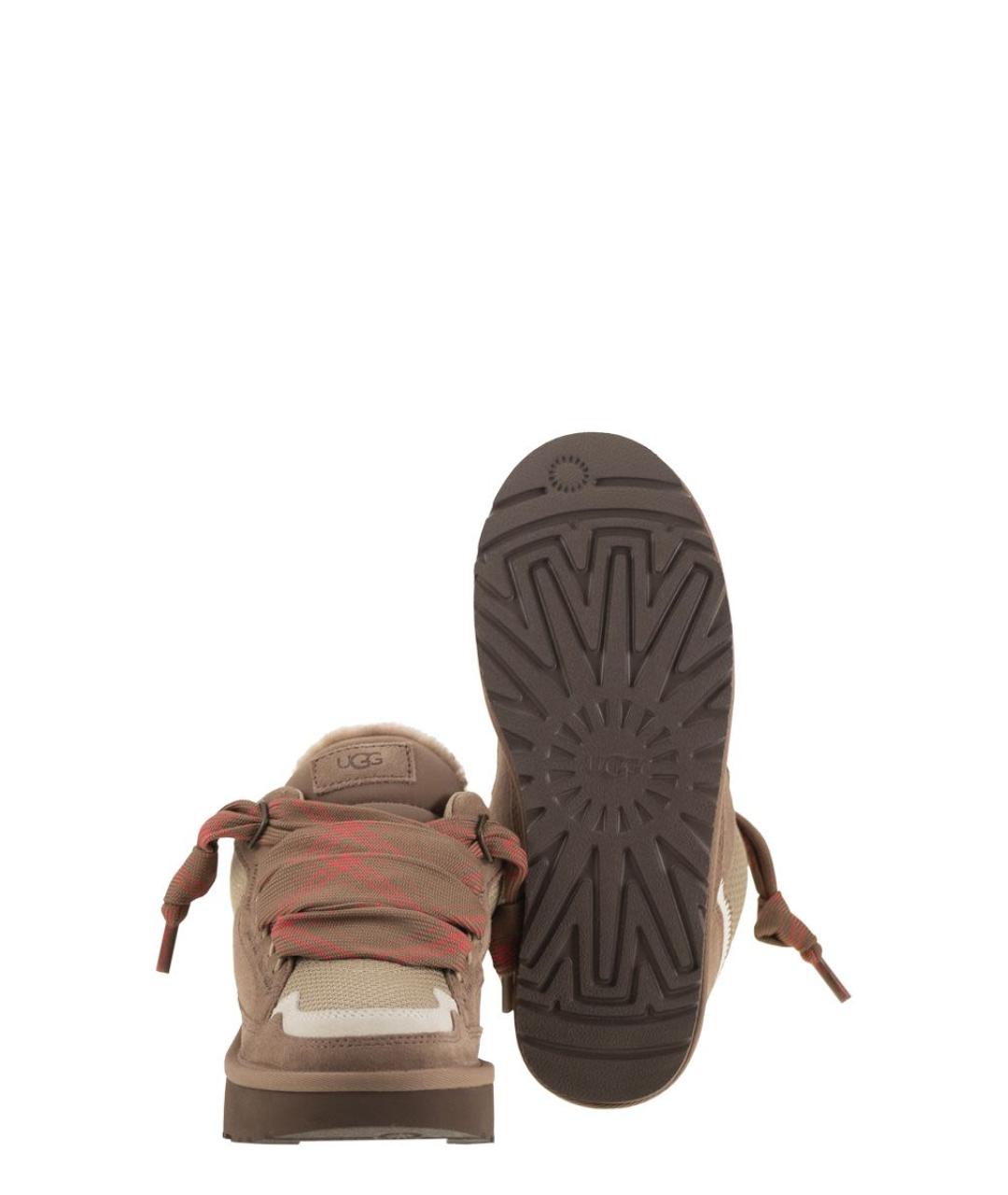 UGG AUSTRALIA Коричневые кожаные кроссовки, фото 5