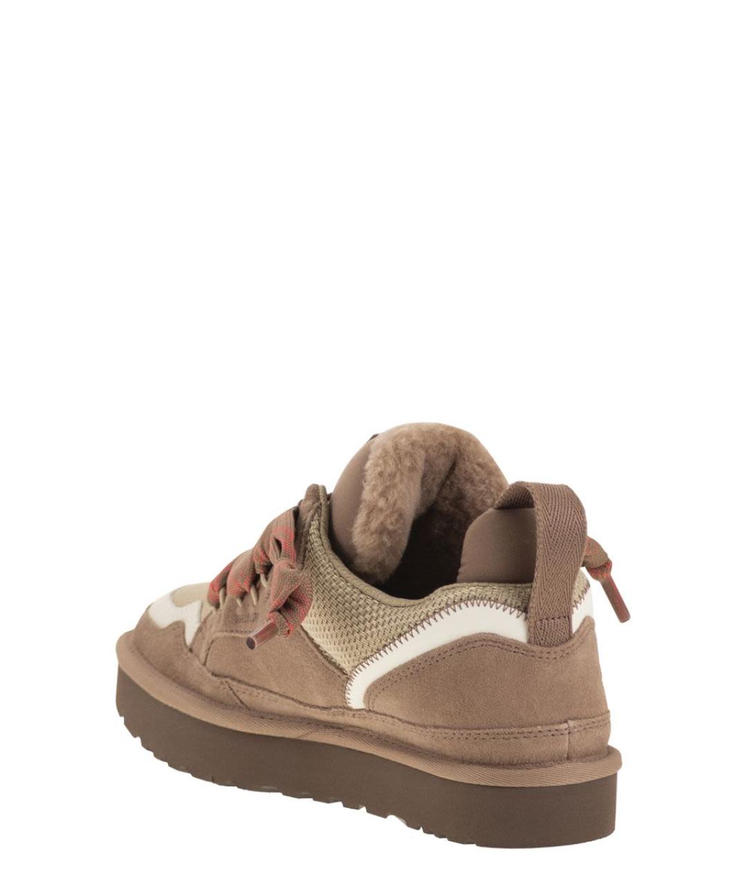 UGG AUSTRALIA Коричневые кожаные кроссовки, фото 3