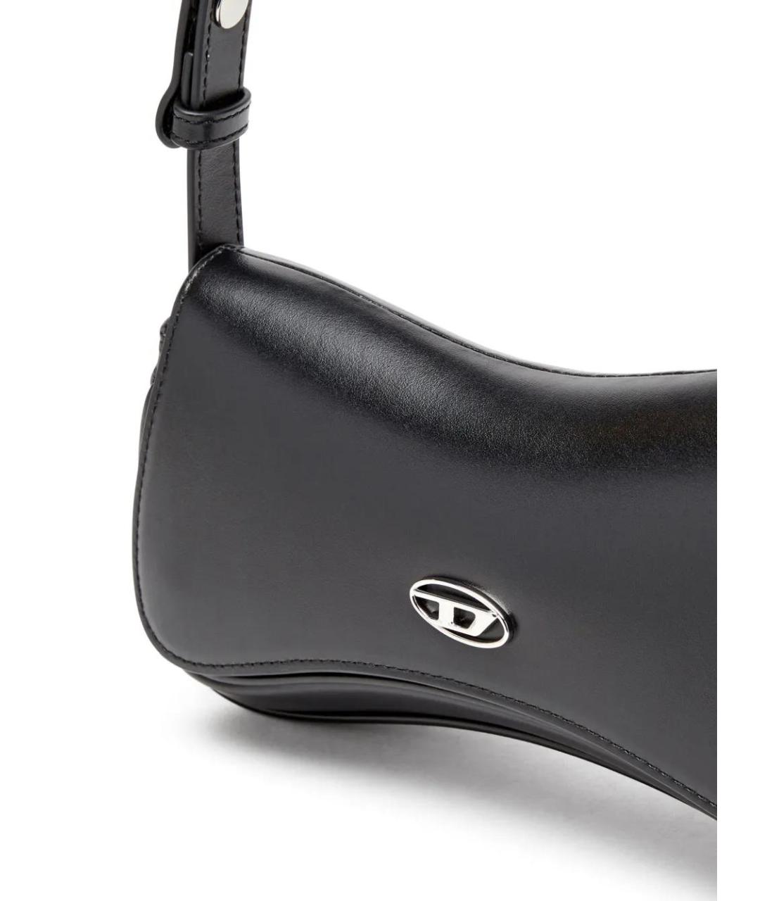 DIESEL Черная кожаная сумка через плечо, фото 5