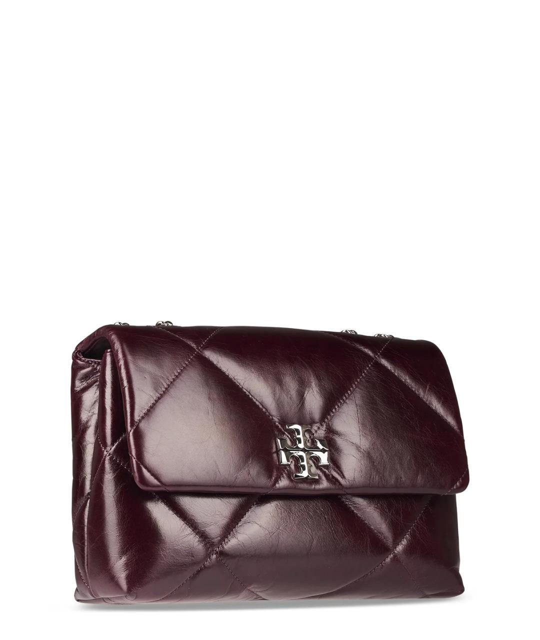 TORY BURCH Бордовая кожаная сумка через плечо, фото 4