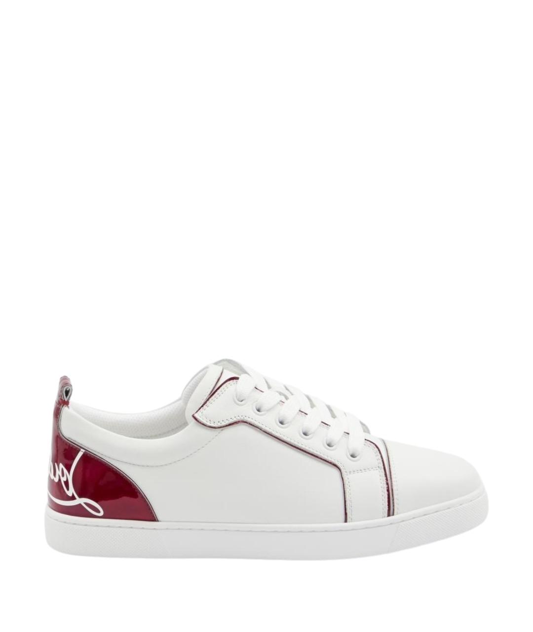 CHRISTIAN LOUBOUTIN Белые кожаные кеды, фото 1
