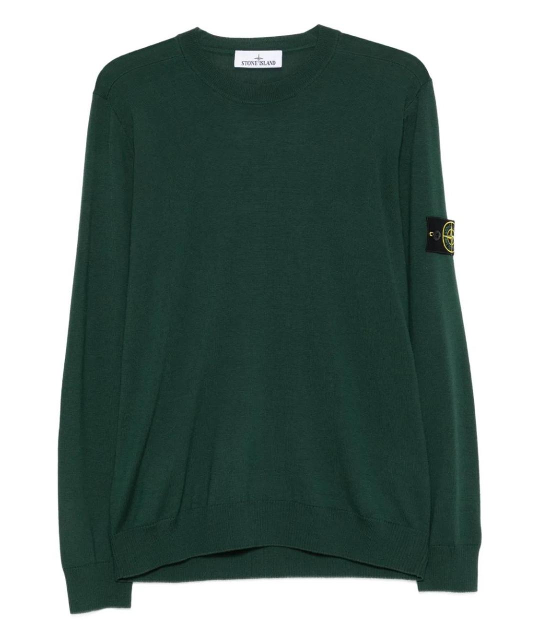 STONE ISLAND Зеленый шерстяной джемпер / свитер, фото 1