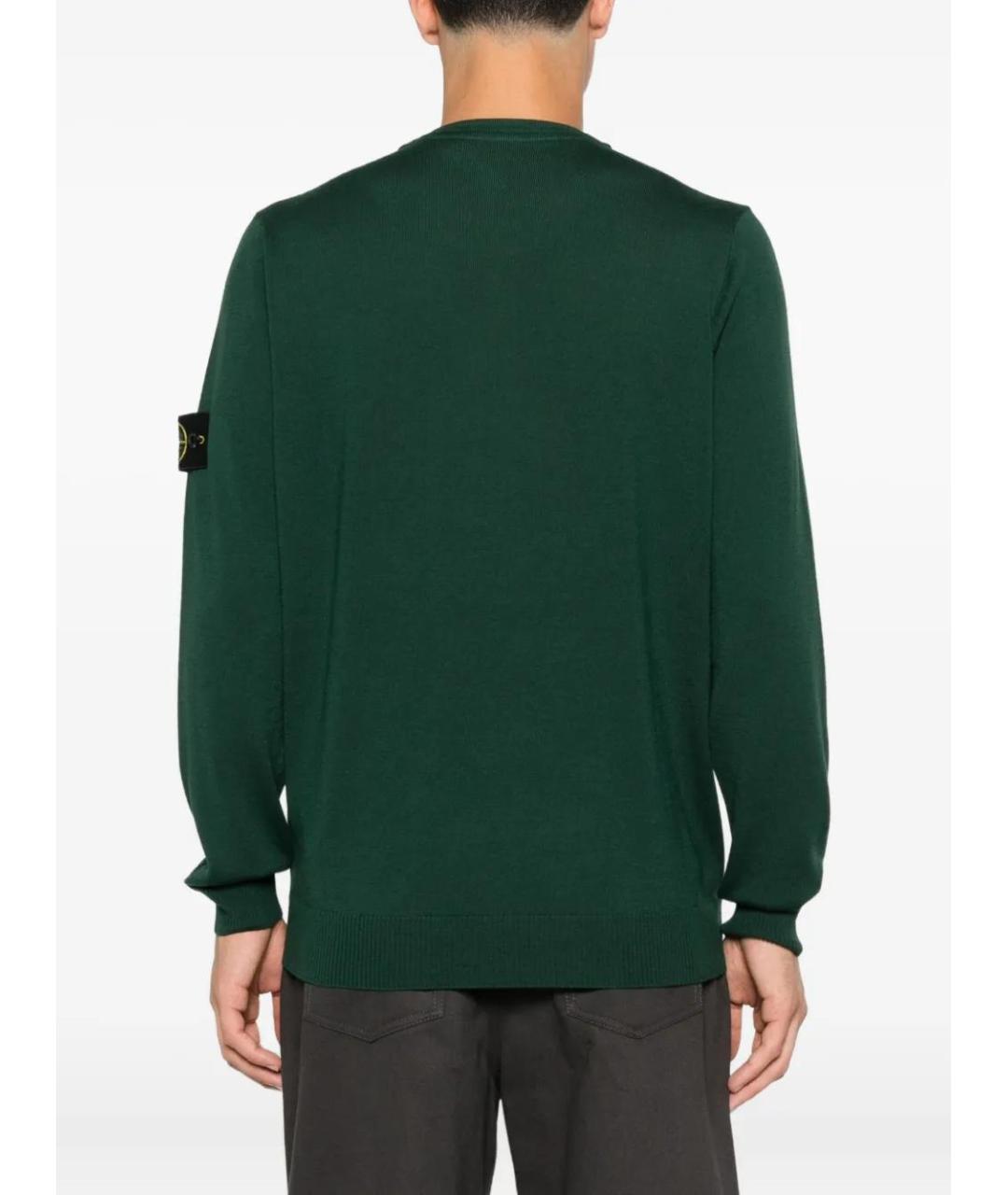 STONE ISLAND Зеленый шерстяной джемпер / свитер, фото 4