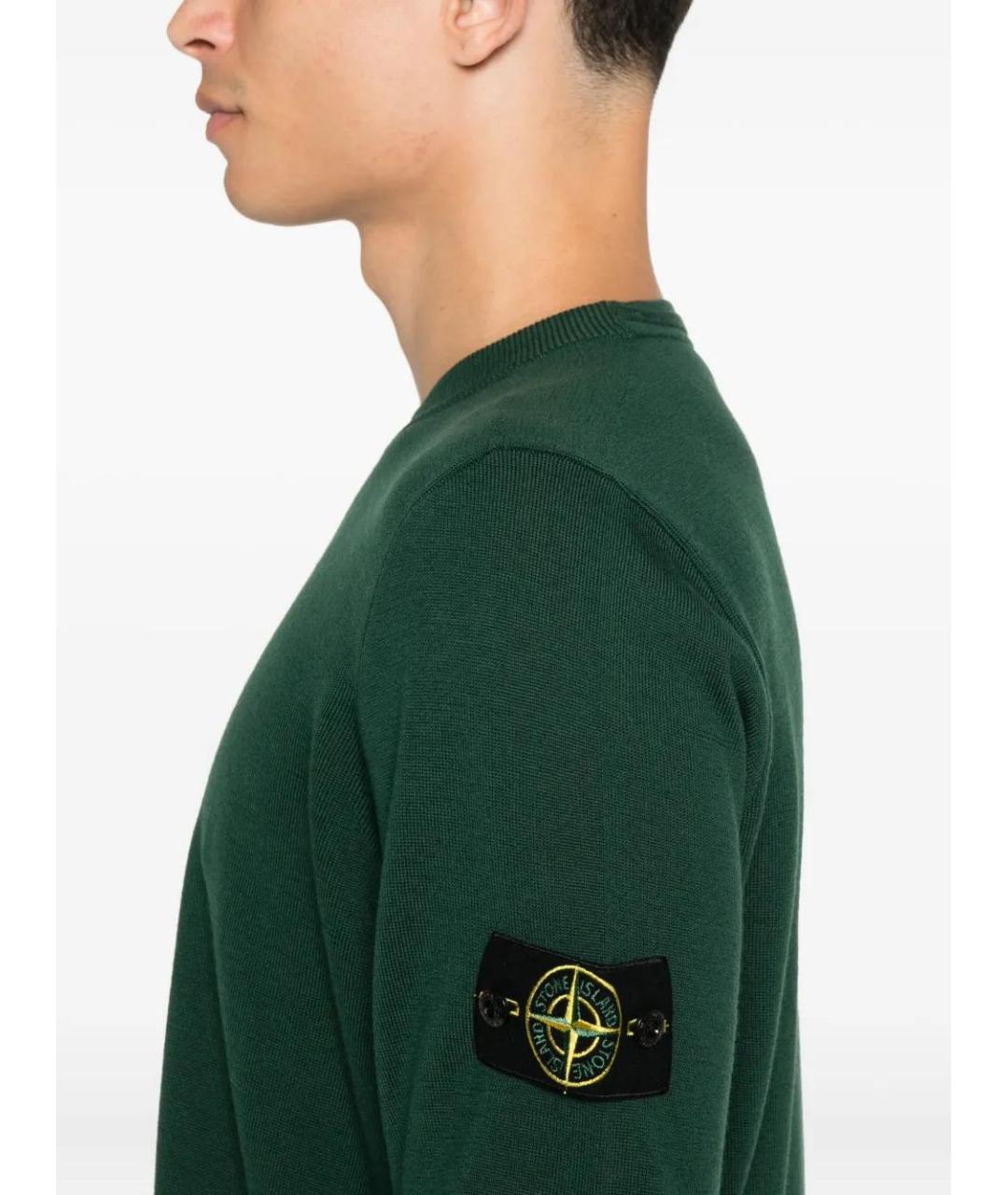 STONE ISLAND Зеленый шерстяной джемпер / свитер, фото 5