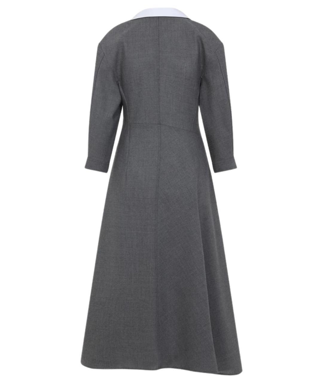 JIL SANDER Серое шерстяное повседневное платье, фото 2