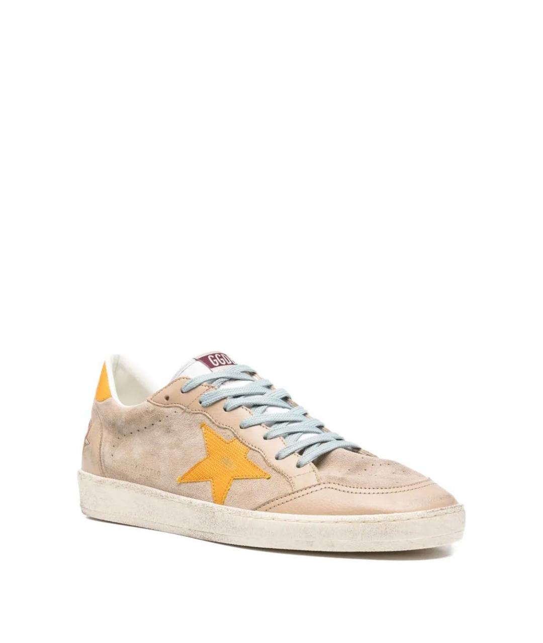 GOLDEN GOOSE DELUXE BRAND Бежевые замшевые низкие кроссовки / кеды, фото 2