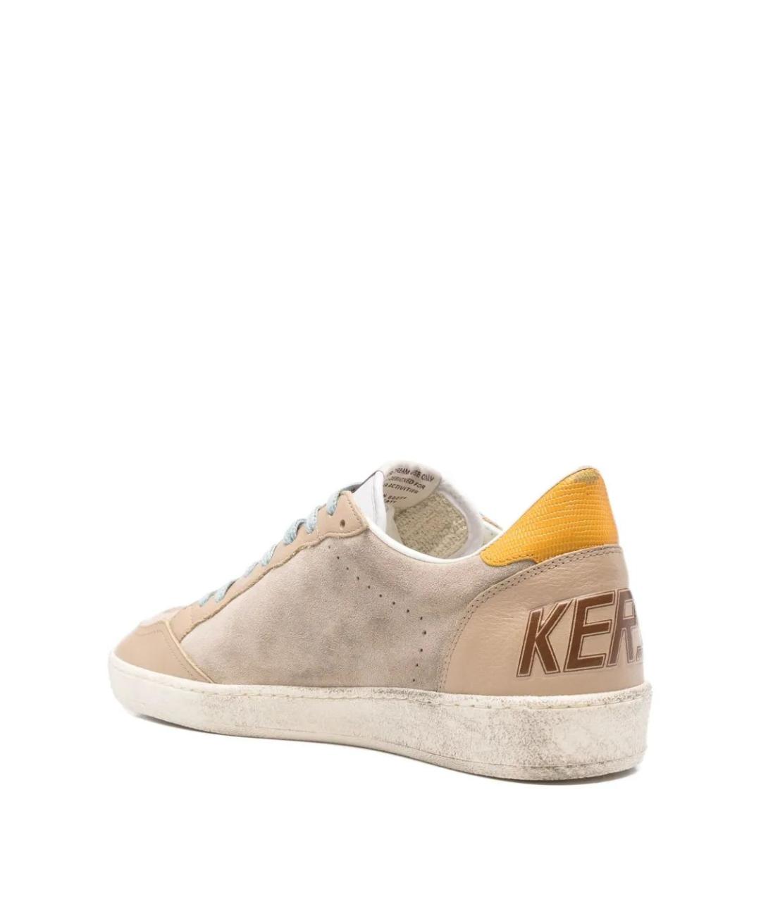 GOLDEN GOOSE DELUXE BRAND Бежевые замшевые низкие кроссовки / кеды, фото 3