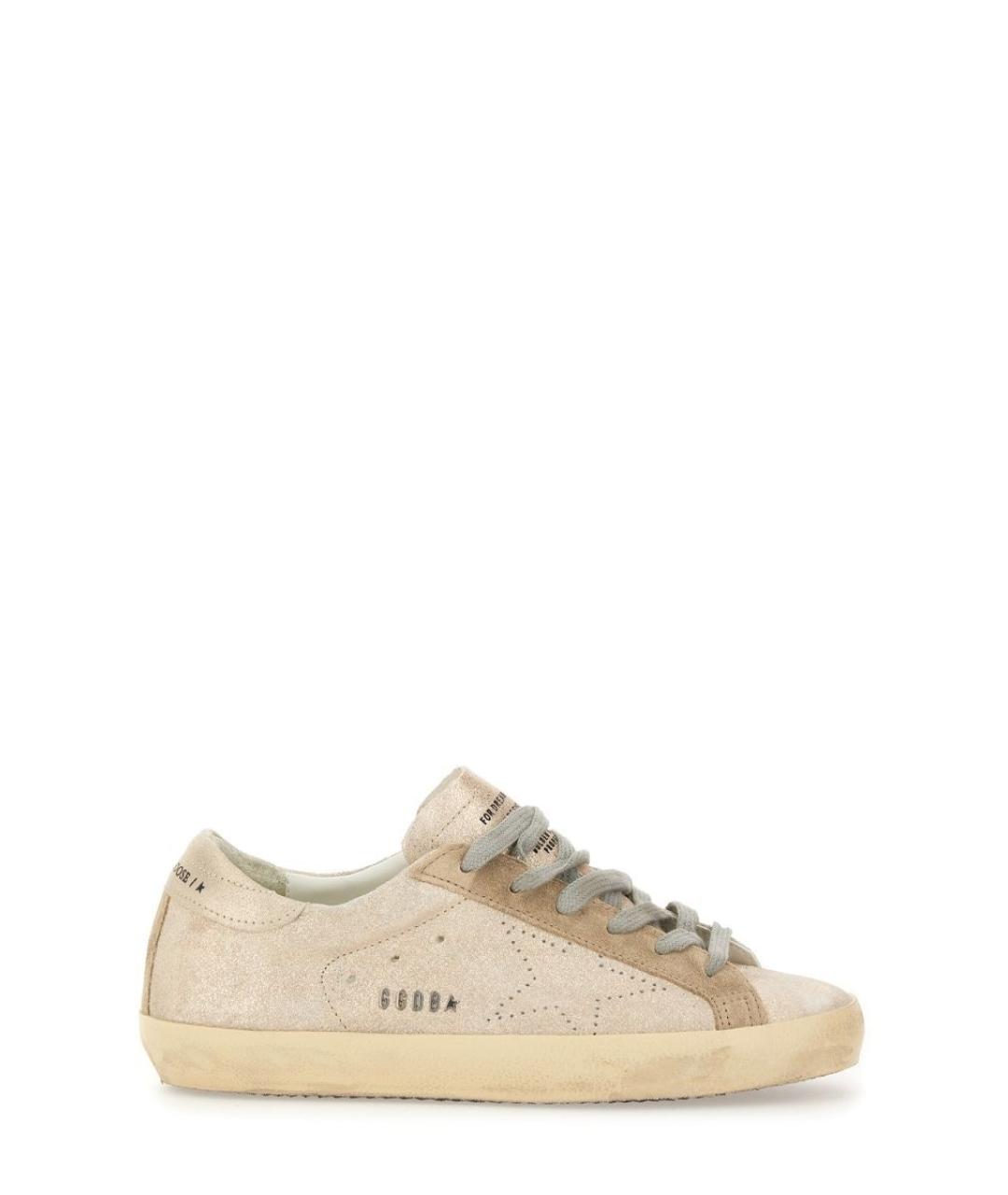 GOLDEN GOOSE DELUXE BRAND Бежевые замшевые кеды, фото 1