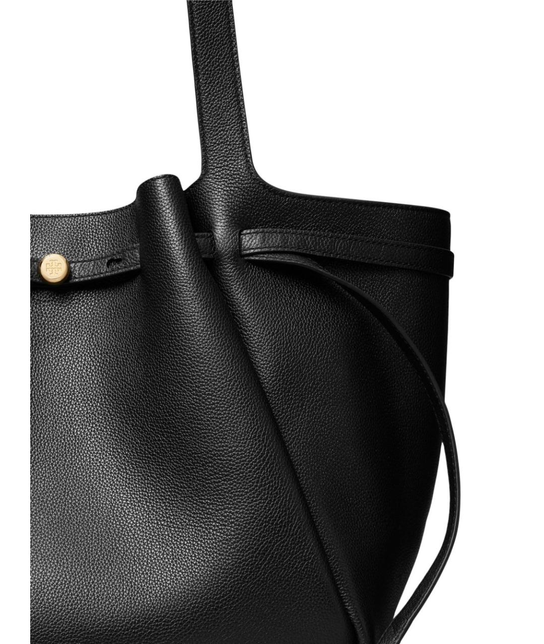 TORY BURCH Черная кожаная сумка тоут, фото 3