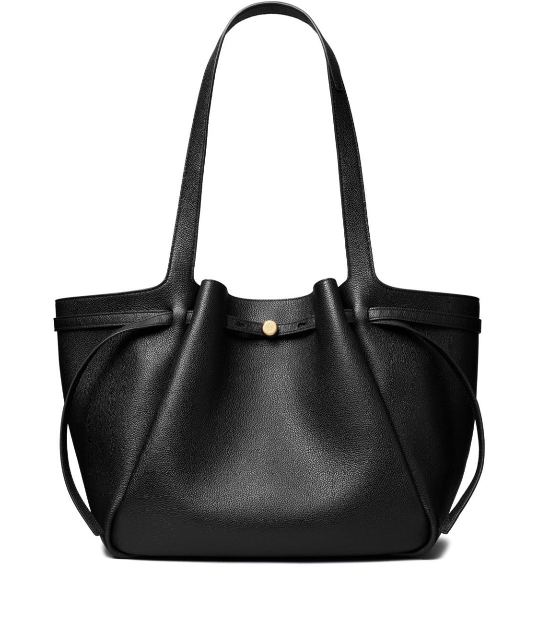 TORY BURCH Черная кожаная сумка тоут, фото 1