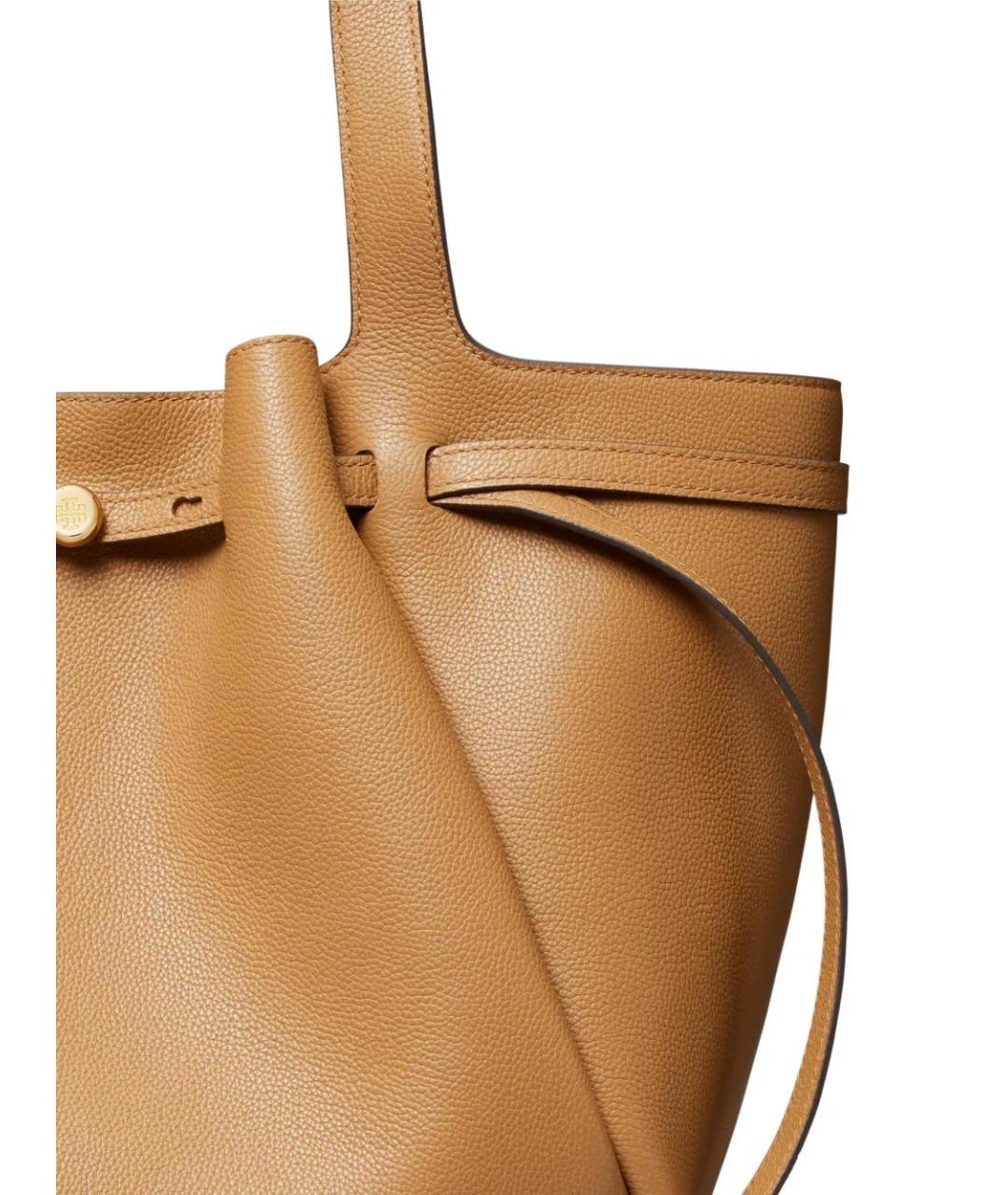 TORY BURCH Коричневая кожаная сумка тоут, фото 3