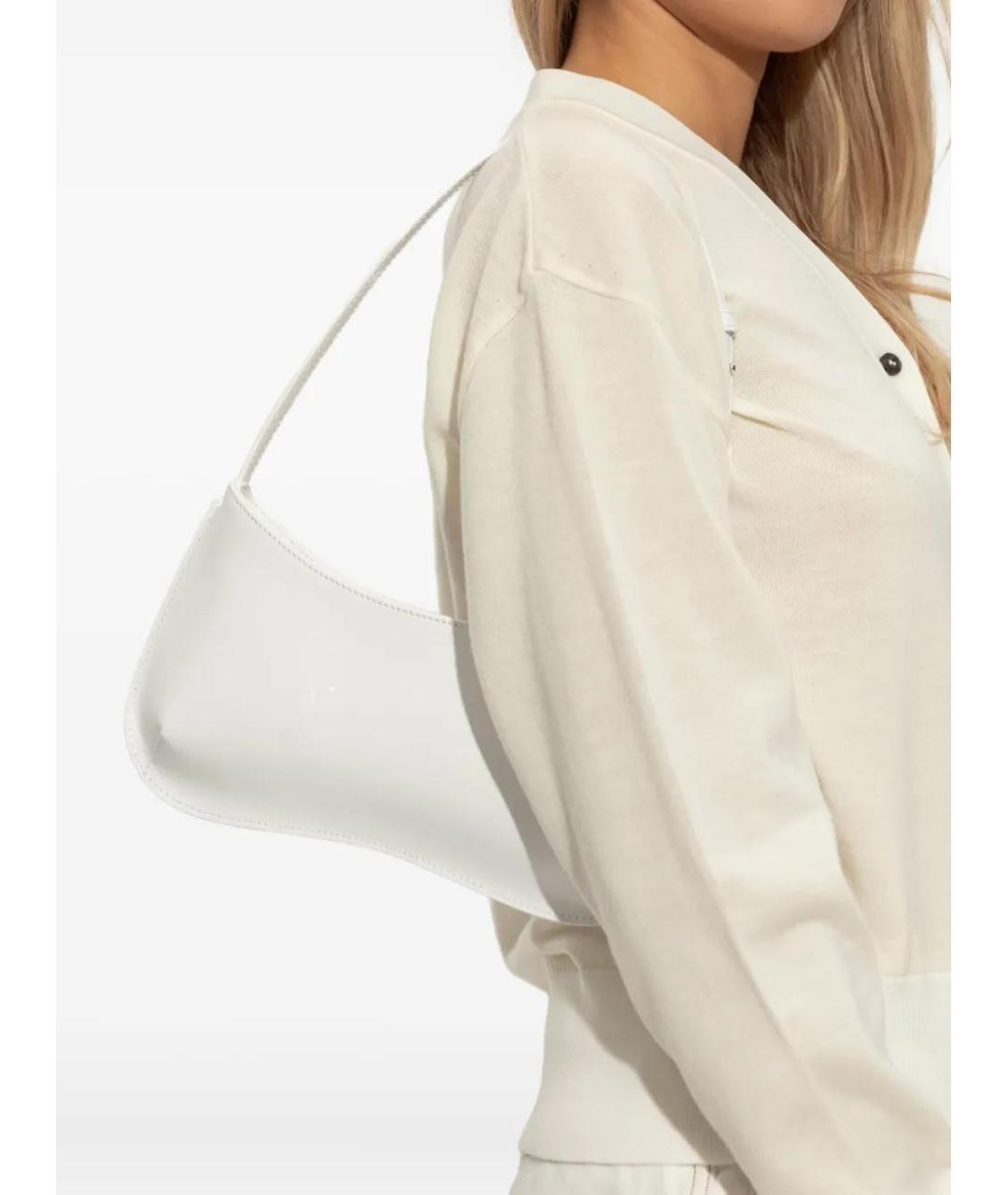 JACQUEMUS Белая кожаная сумка через плечо, фото 2