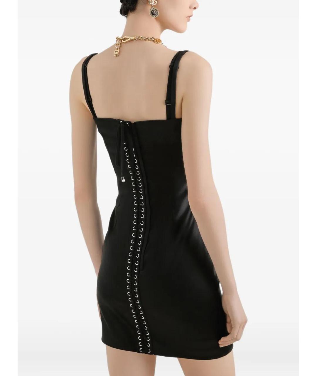 DOLCE&GABBANA Черное вискозное коктейльное платье, фото 3