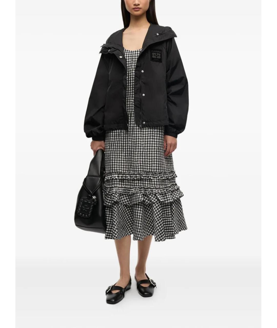 GANNI Черная полиамидовая куртка, фото 2