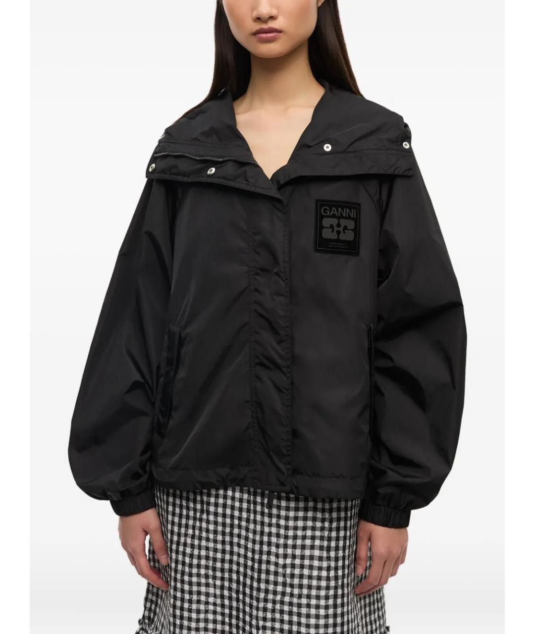 GANNI Черная полиамидовая куртка, фото 3