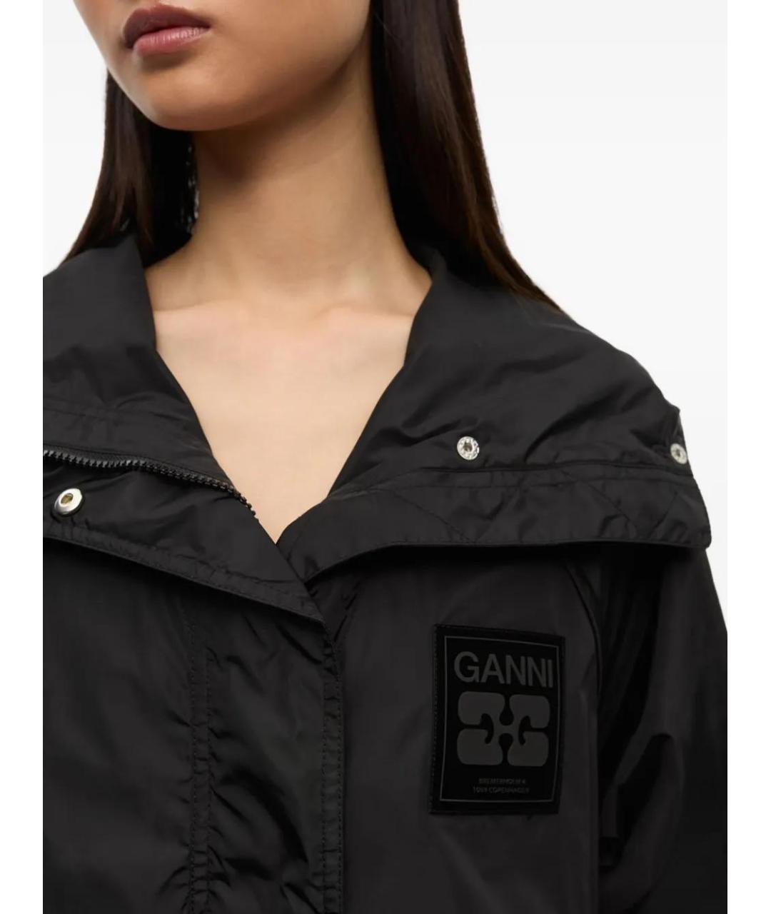 GANNI Черная полиамидовая куртка, фото 5