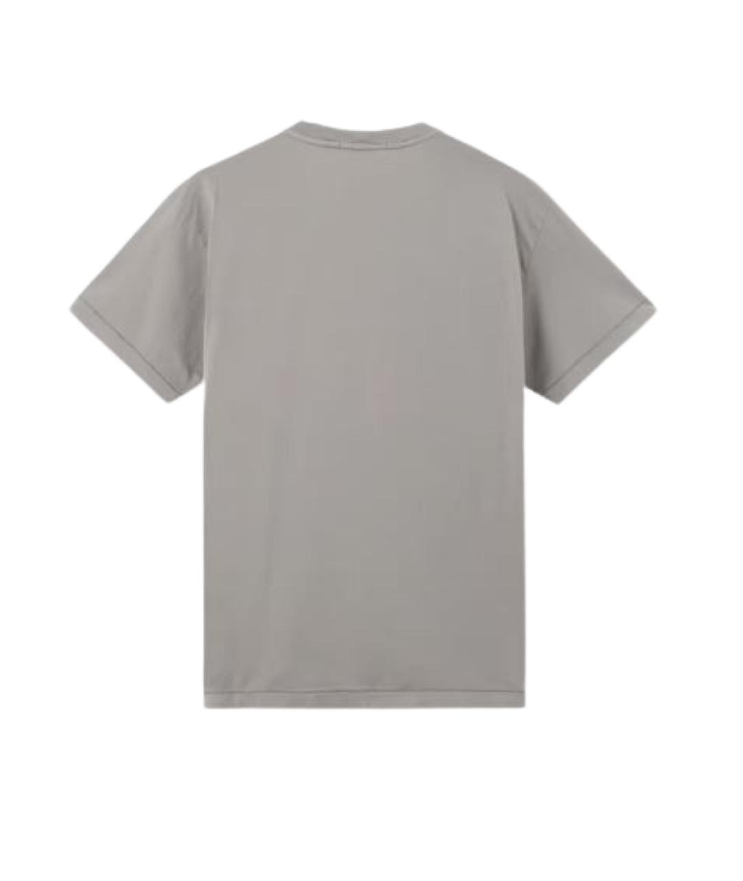 STONE ISLAND Серая хлопковая футболка, фото 2