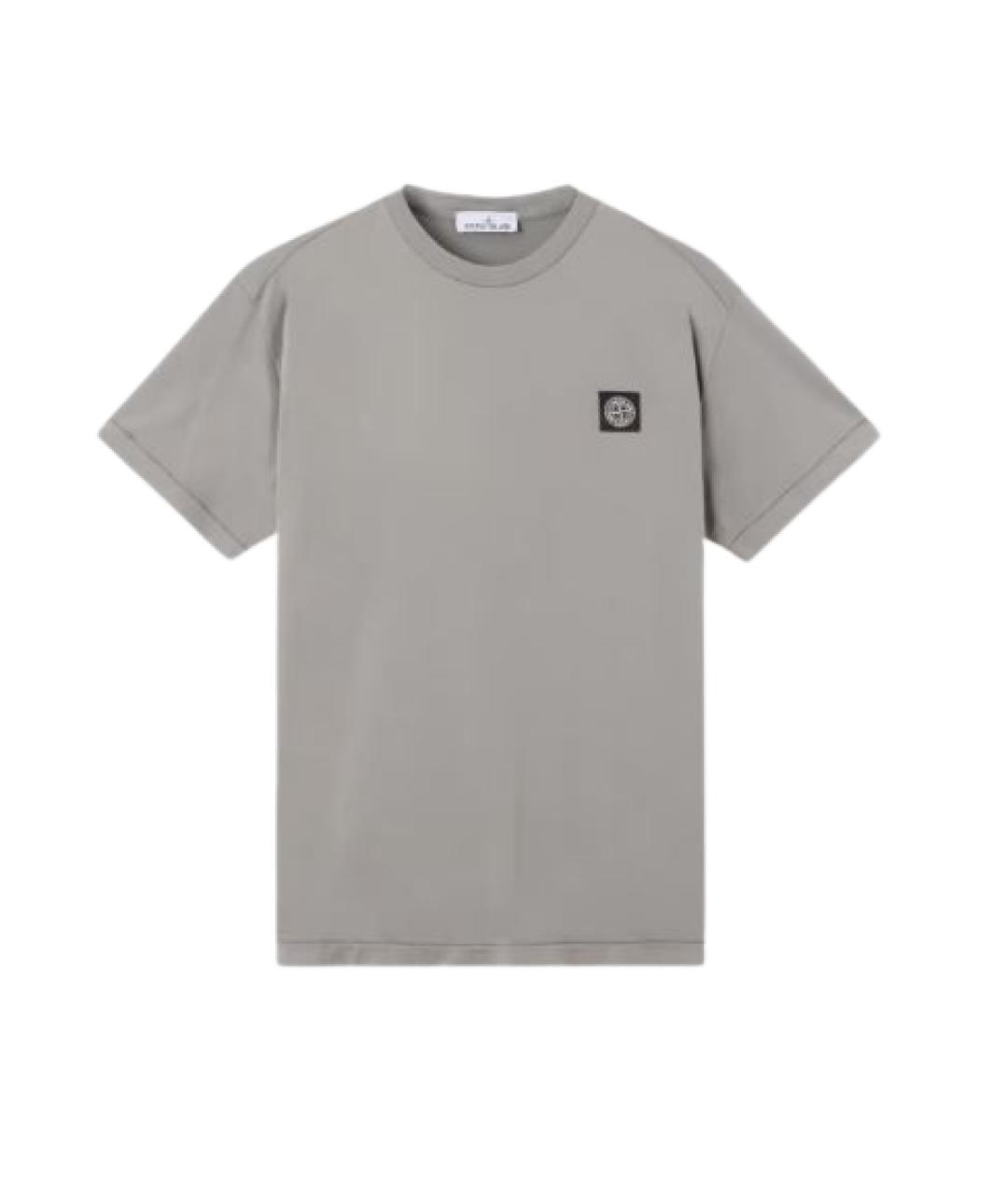 STONE ISLAND Серая хлопковая футболка, фото 1