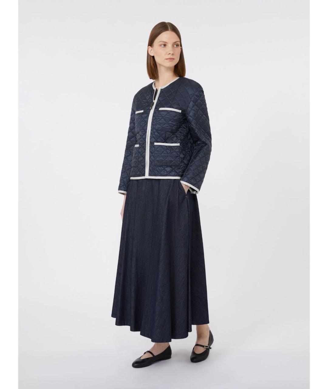 MAX MARA Синяя полиэстеровая куртка, фото 4