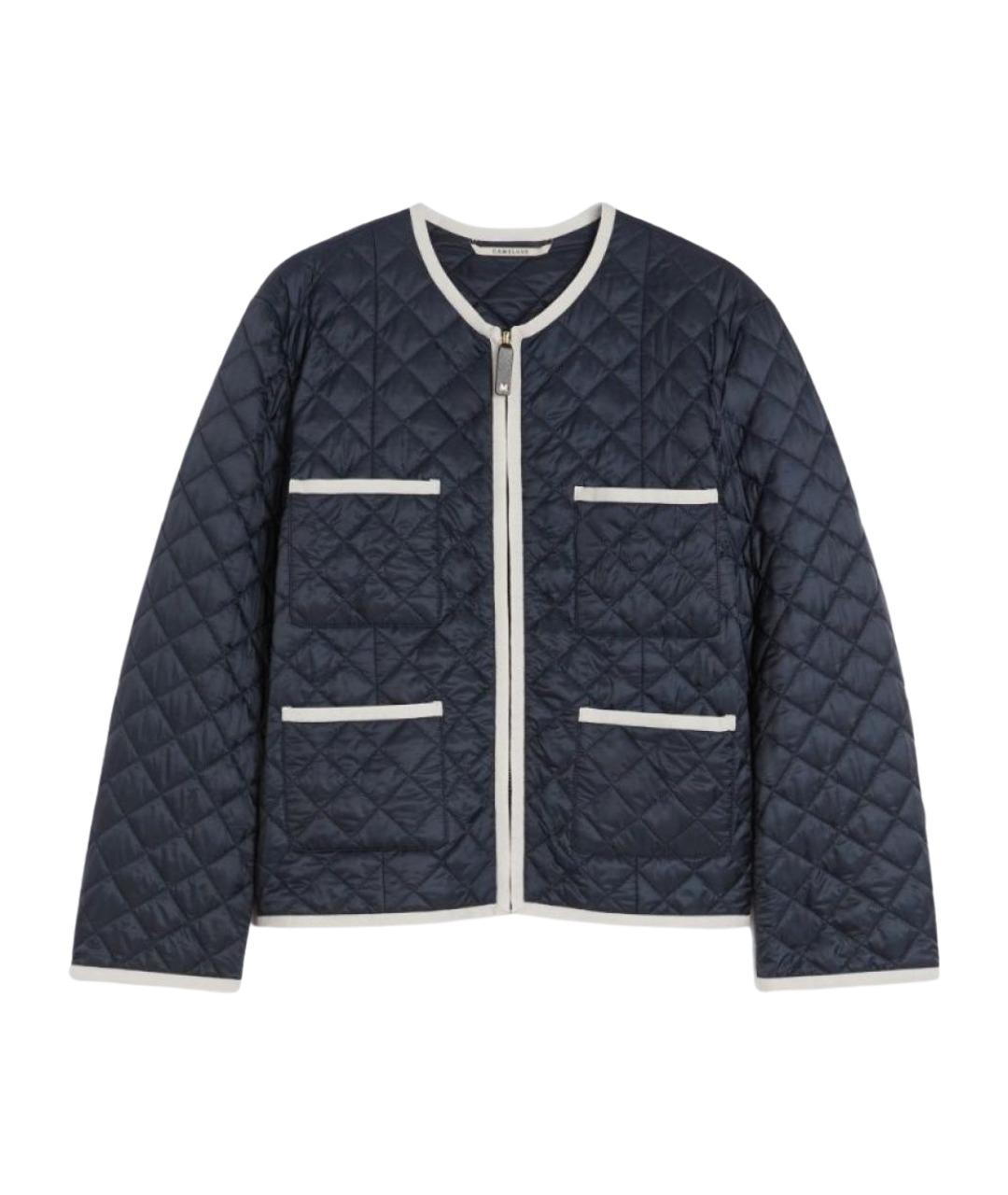 MAX MARA Синяя полиэстеровая куртка, фото 1