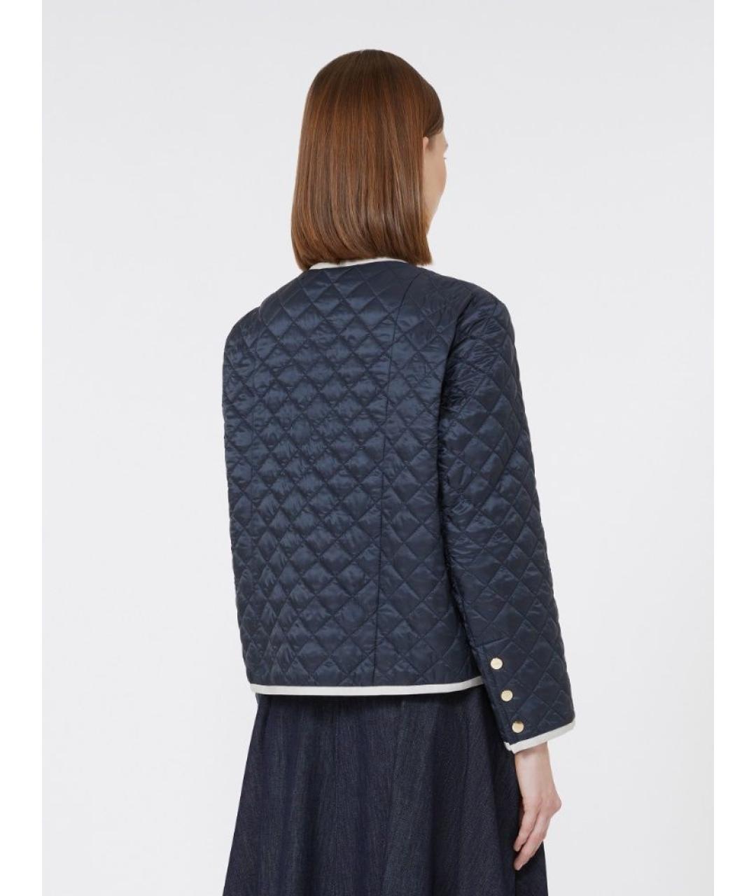 MAX MARA Синяя полиэстеровая куртка, фото 3