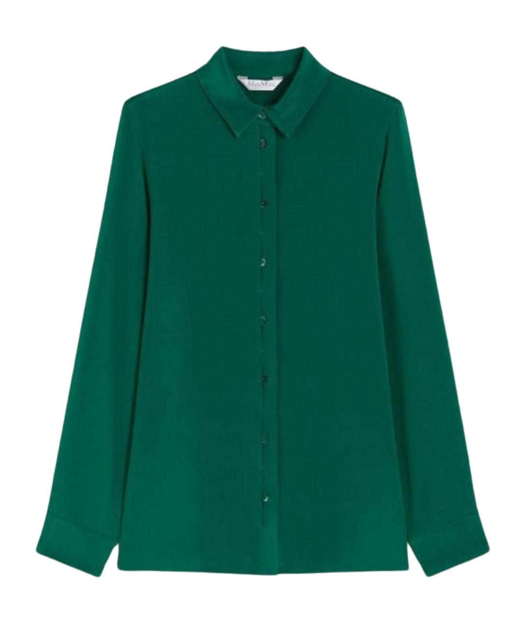 MAX MARA Зеленая шелковая рубашка, фото 1
