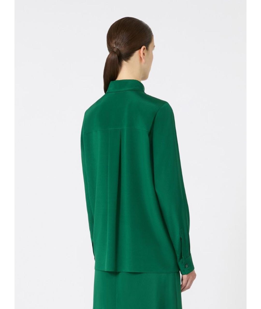 MAX MARA Зеленая шелковая рубашка, фото 3
