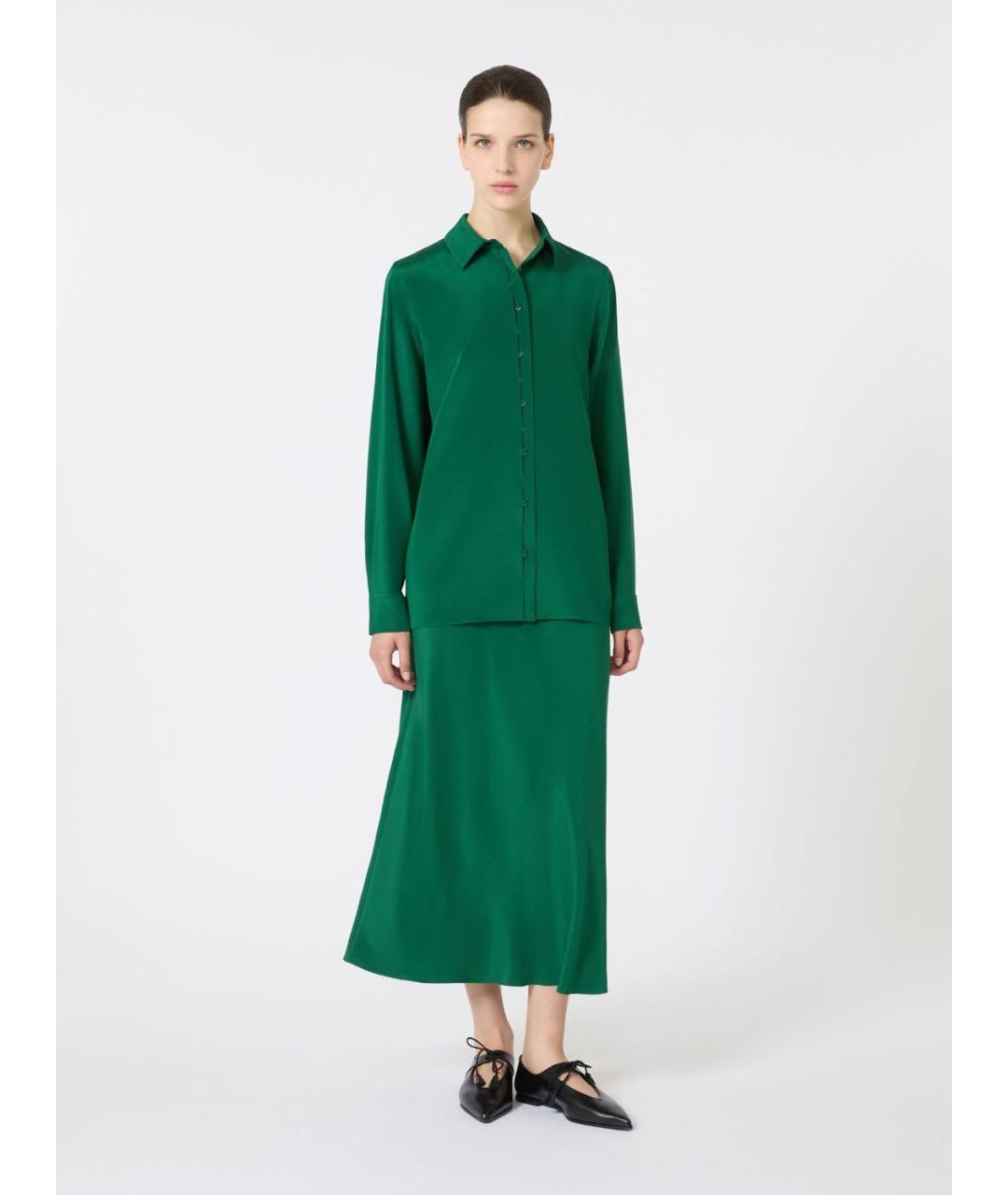 MAX MARA Зеленая шелковая рубашка, фото 5