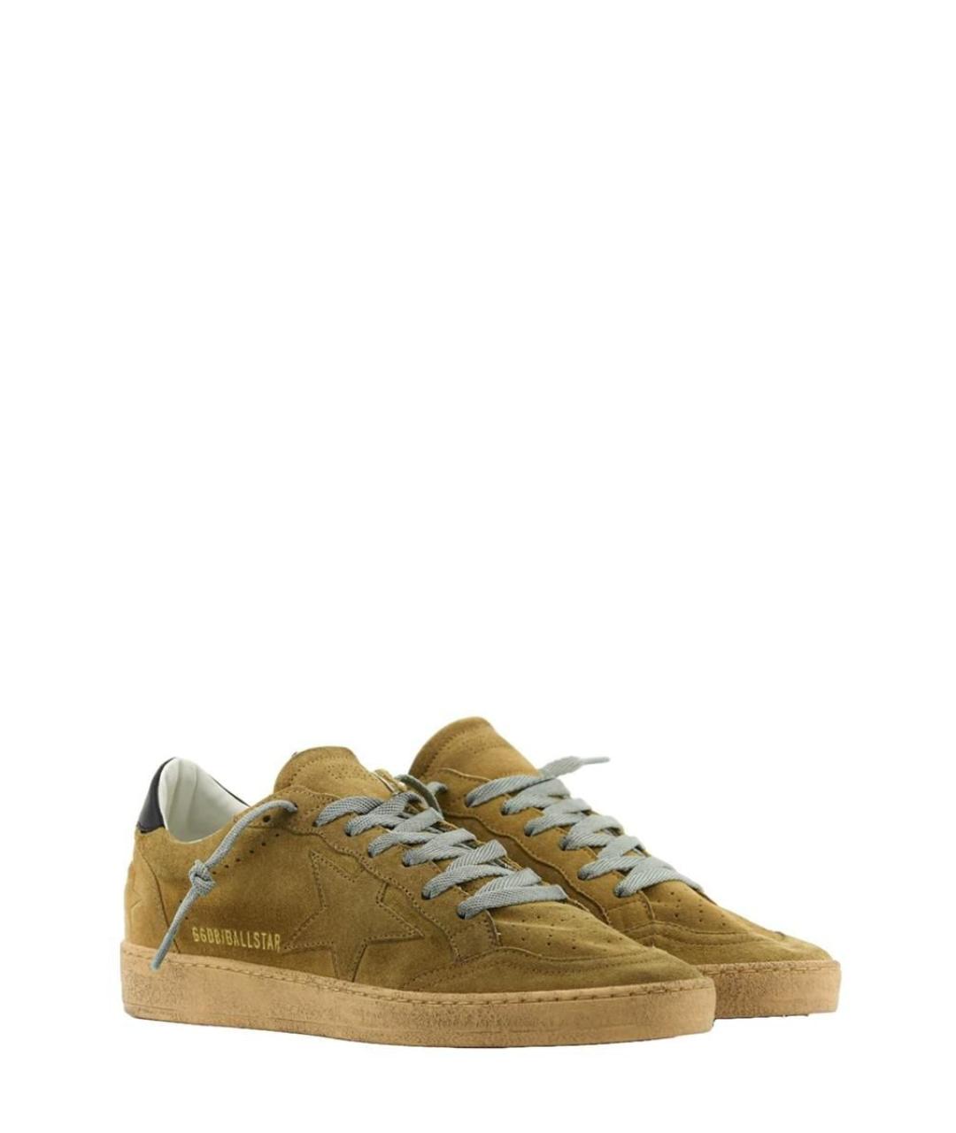 GOLDEN GOOSE DELUXE BRAND Коричневые замшевые низкие кроссовки / кеды, фото 2