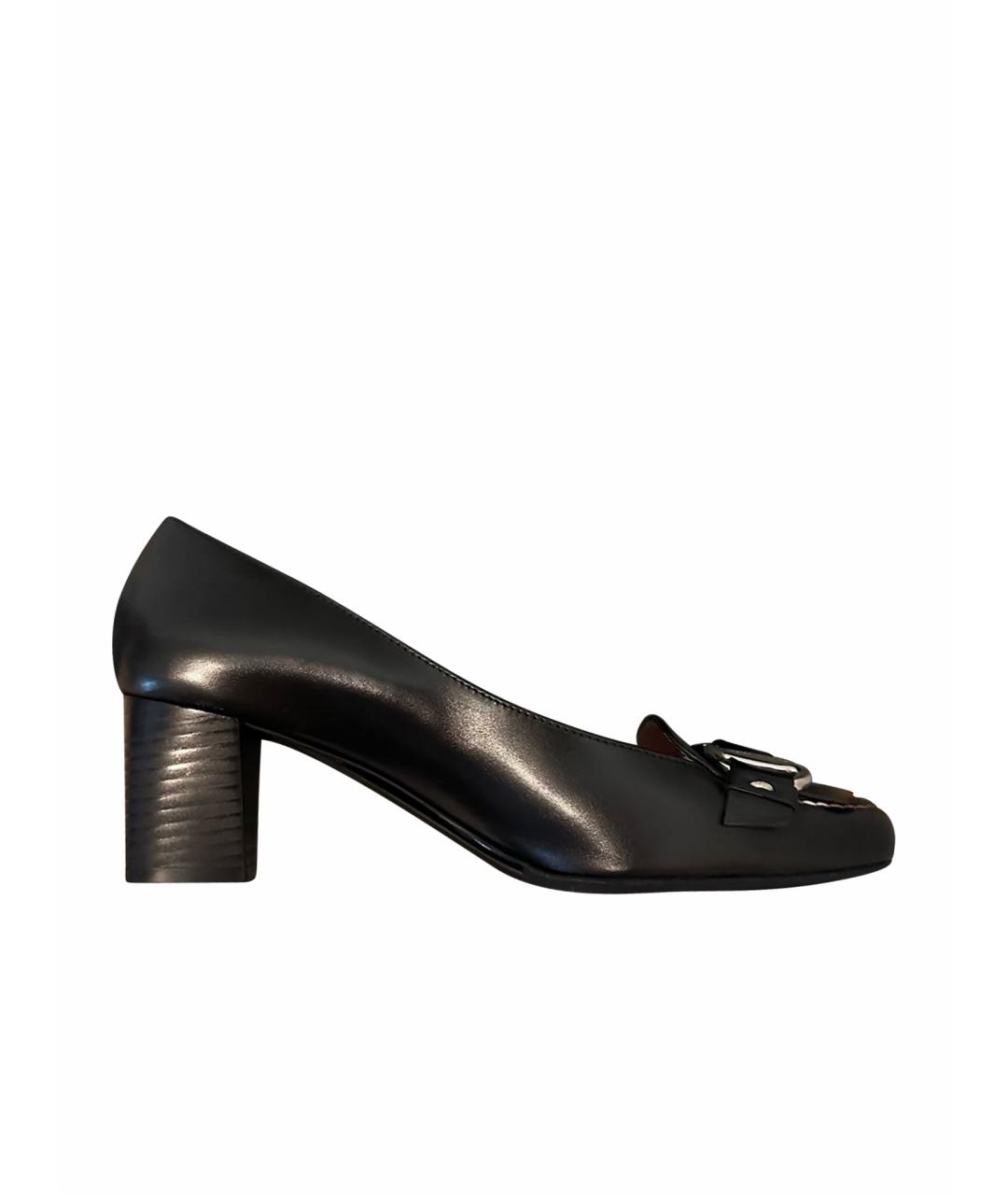 FERRAGAMO Черные кожаные туфли, фото 1