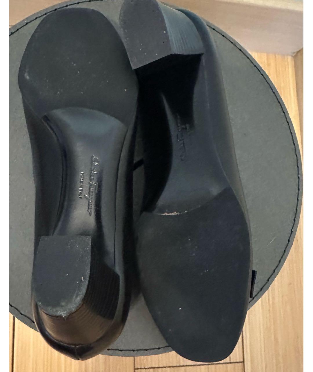 FERRAGAMO Черные кожаные туфли, фото 4