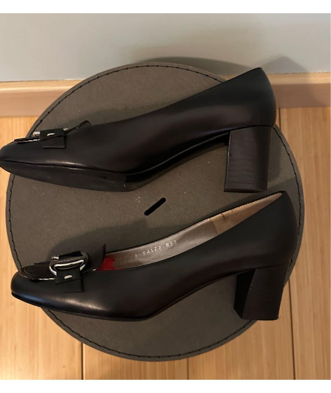 FERRAGAMO Черные кожаные туфли, фото 5