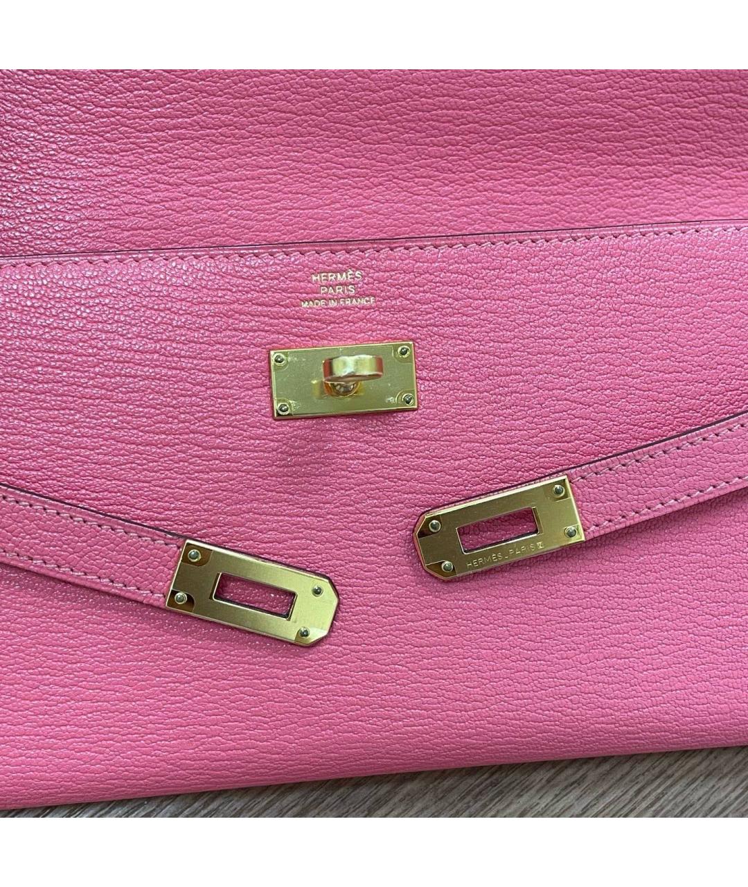 HERMES Розовый кожаный кошелек, фото 8