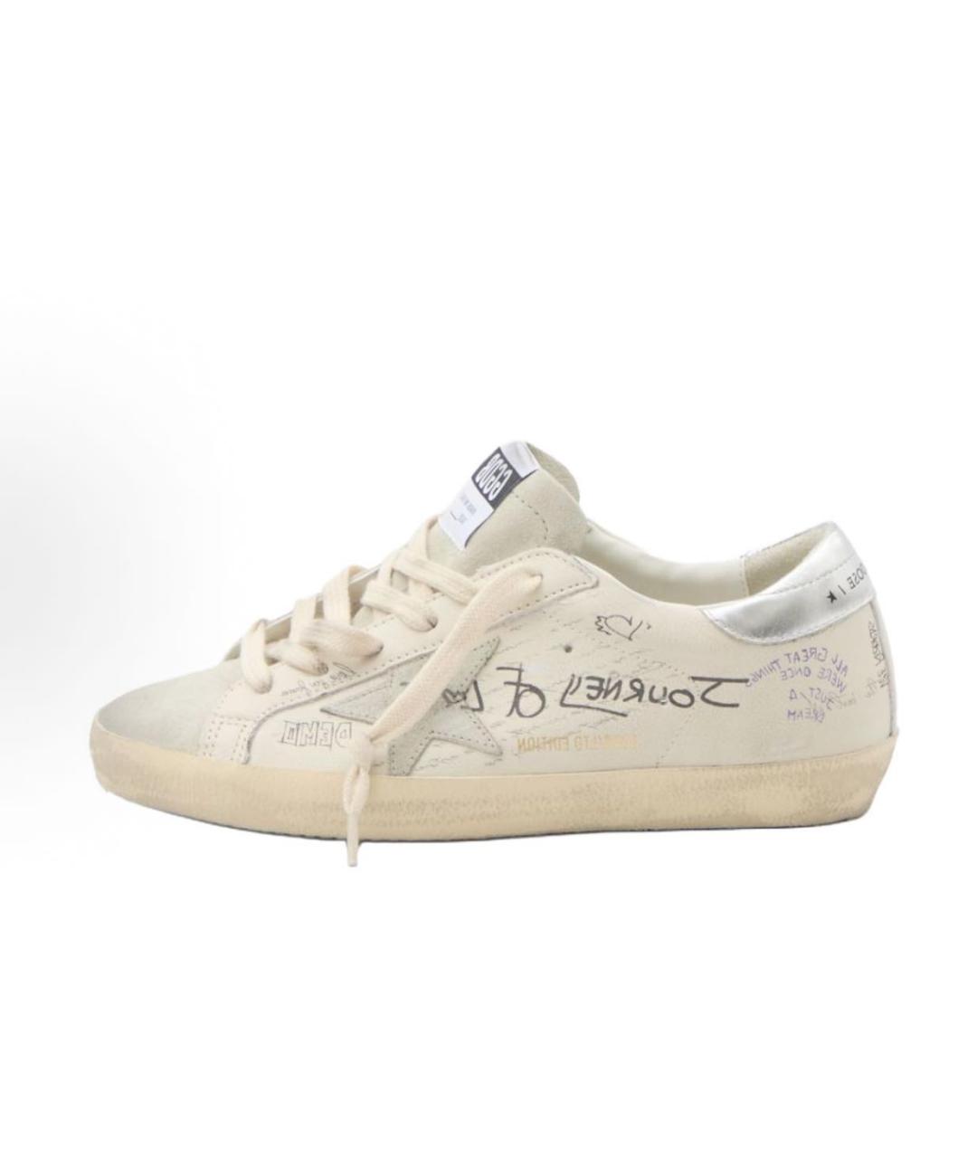 GOLDEN GOOSE DELUXE BRAND Бежевые кожаные кеды, фото 5