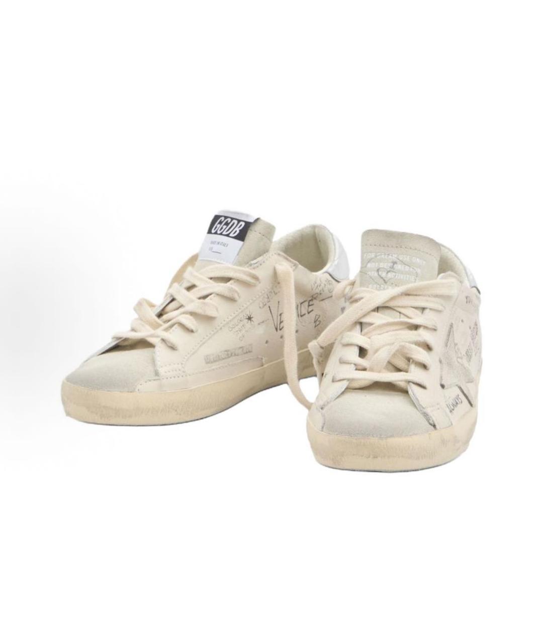 GOLDEN GOOSE DELUXE BRAND Бежевые кожаные кеды, фото 2