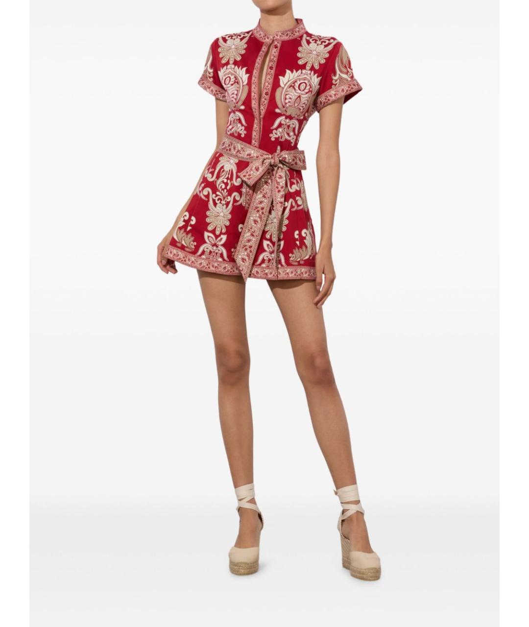 ALICE+OLIVIA Красное хлопковое платье, фото 6