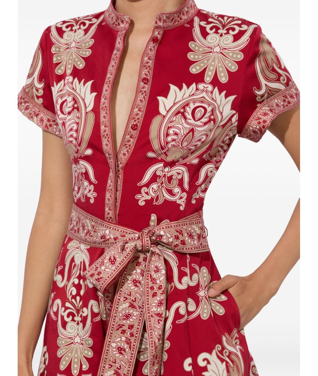 ALICE+OLIVIA Красное хлопковое платье, фото 3