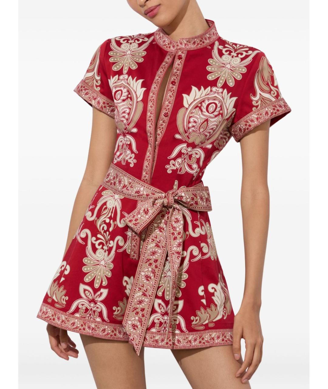 ALICE+OLIVIA Красное хлопковое платье, фото 2