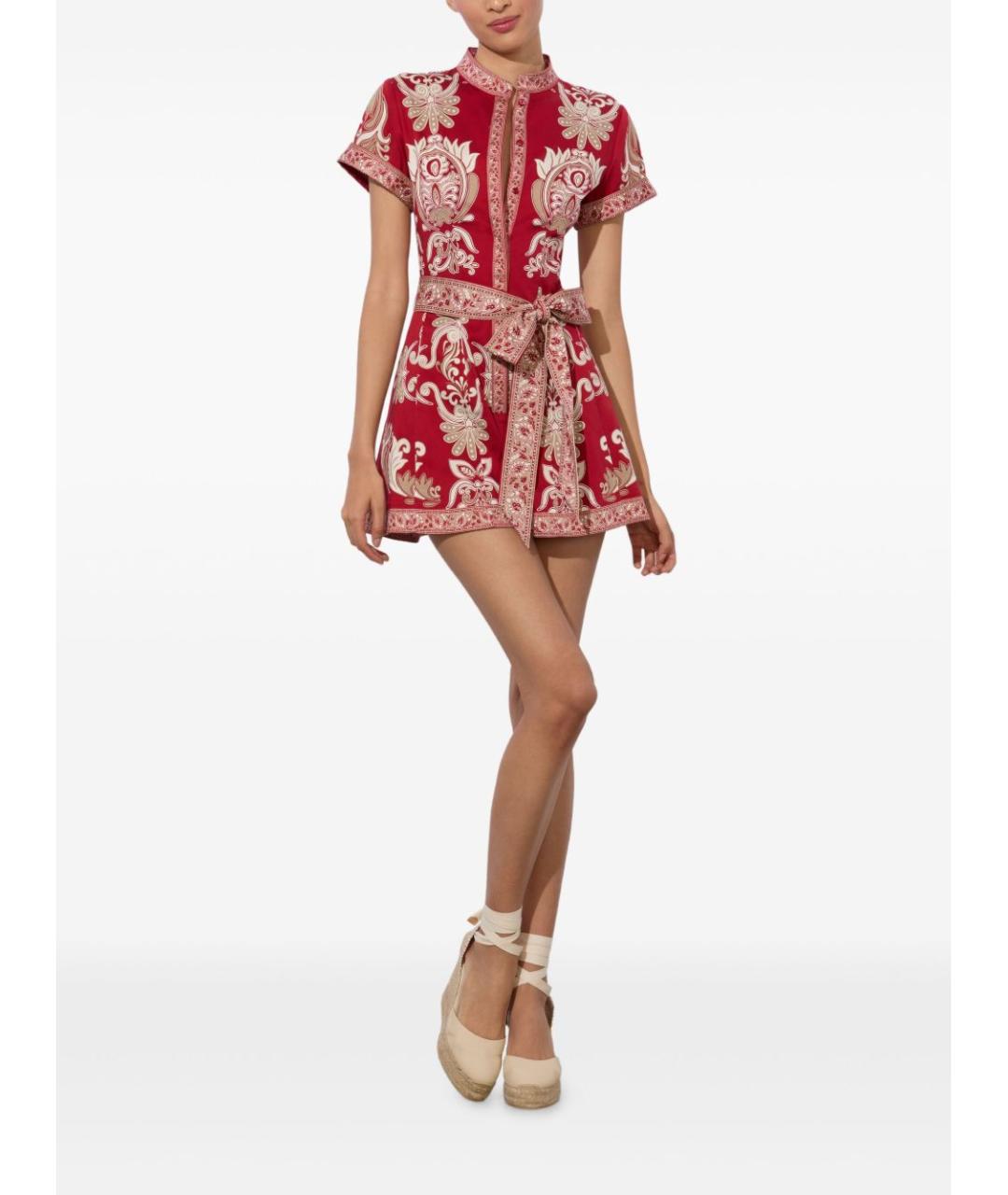 ALICE+OLIVIA Красное хлопковое платье, фото 4