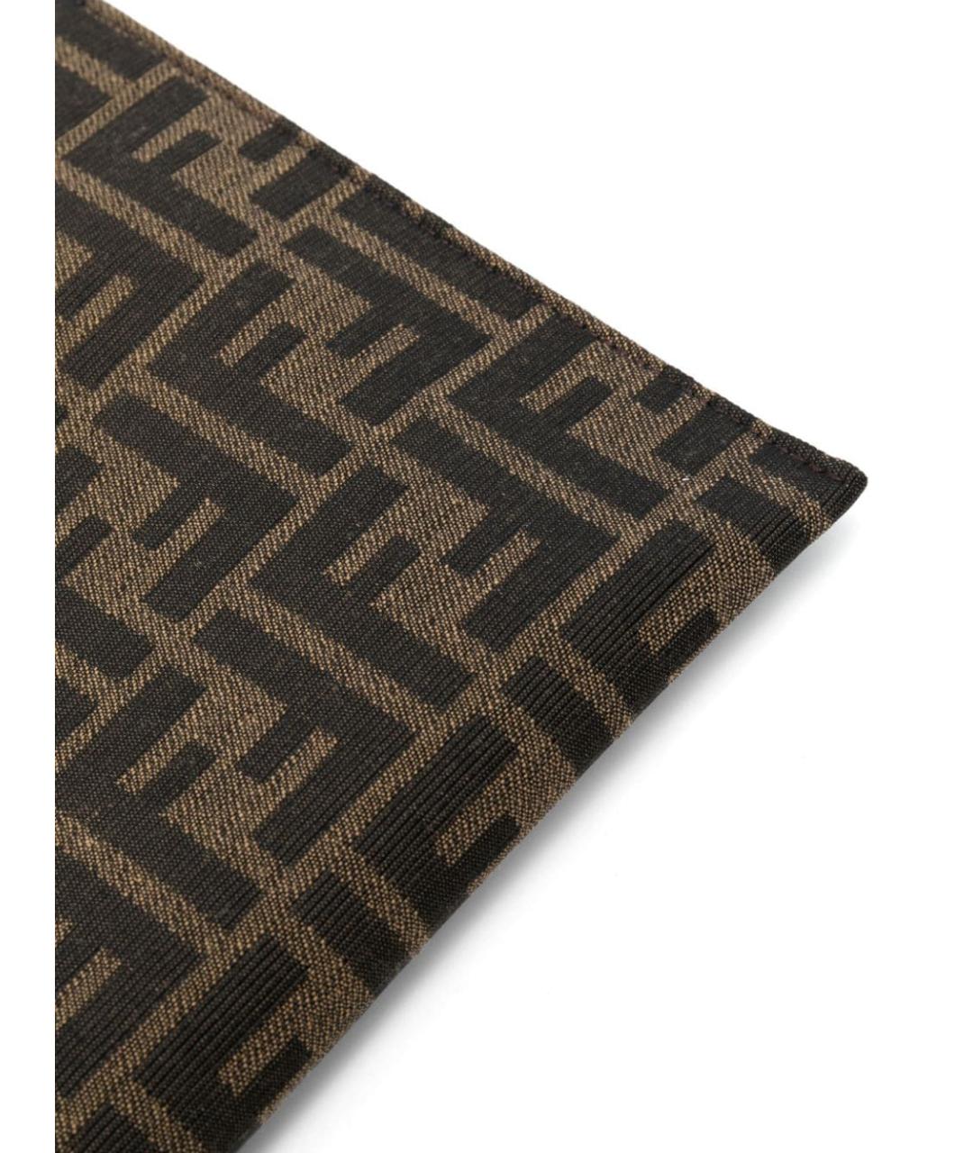 FENDI Коричневая жаккардовая папка для документов, фото 4