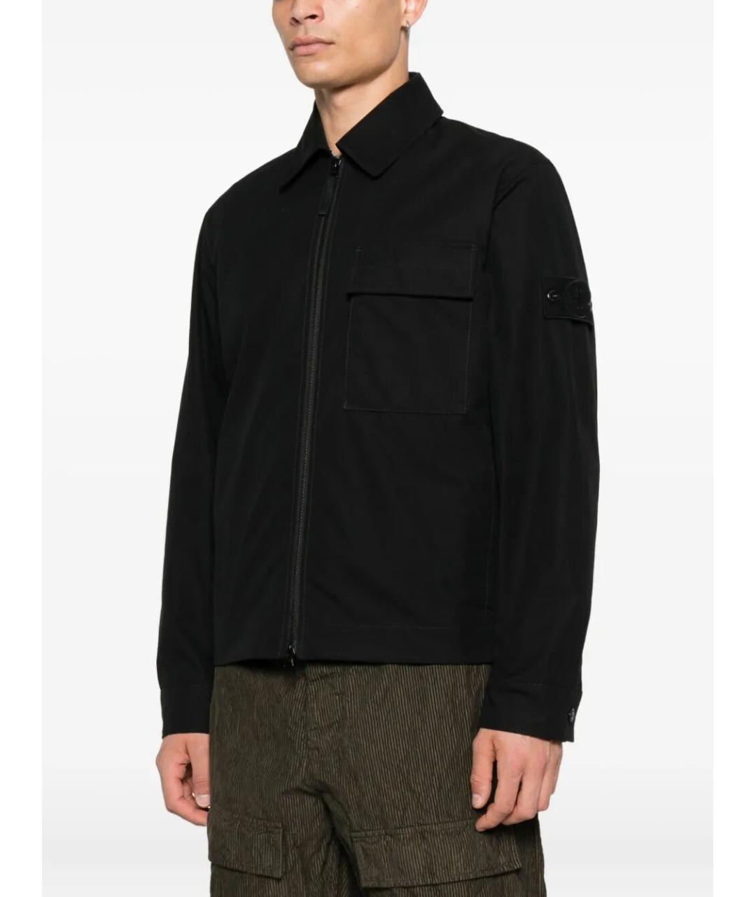 STONE ISLAND Черная хлопковая кэжуал рубашка, фото 5