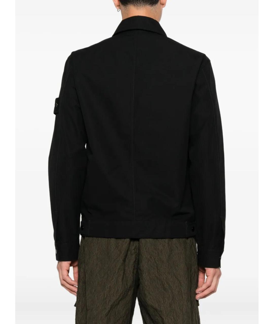 STONE ISLAND Черная хлопковая кэжуал рубашка, фото 4