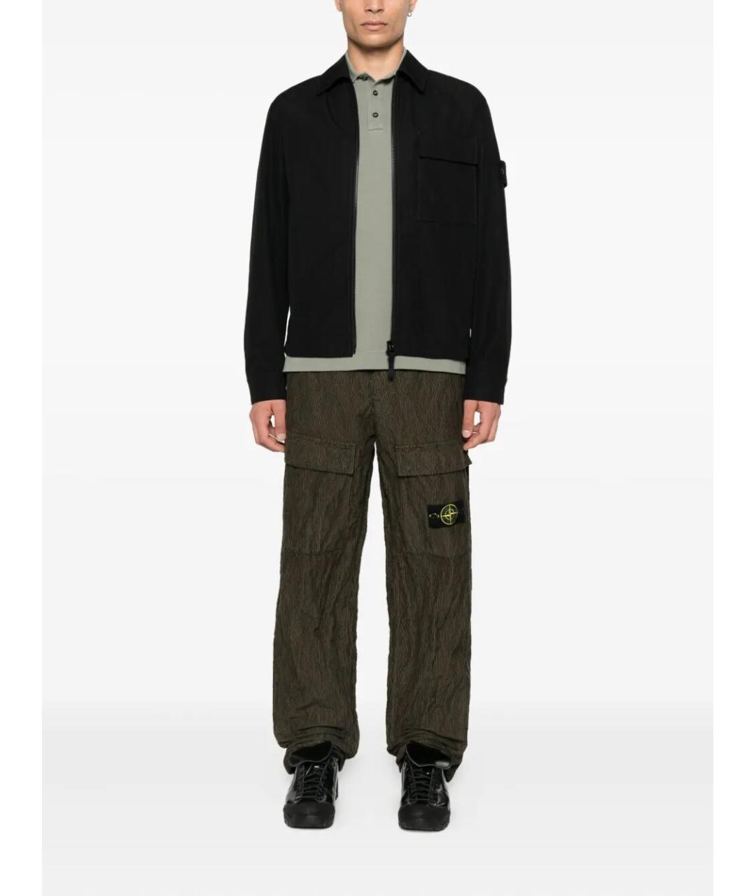 STONE ISLAND Черная хлопковая кэжуал рубашка, фото 2