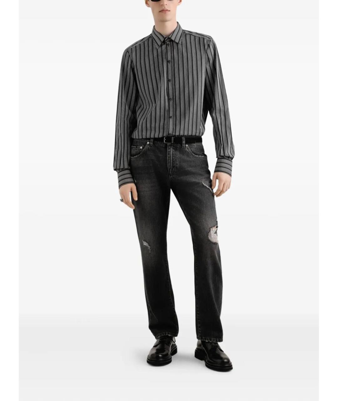 DOLCE&GABBANA Черные хлопко-эластановые прямые джинсы, фото 2