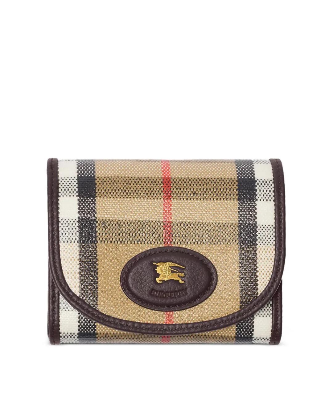 BURBERRY Бежевый кожаный кошелек, фото 1